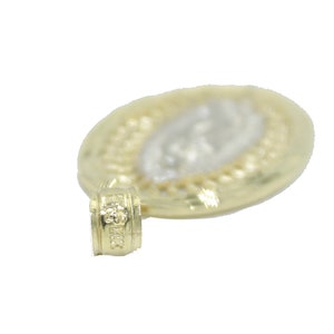 Virgen De Guadalupe Two Tone 14k Gold Pendant Our Lady Guadalupe Medal ...
