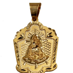 Our Lady of Charity 14k Yellow Gold Medal - Virgen De La Caridad del Cobre