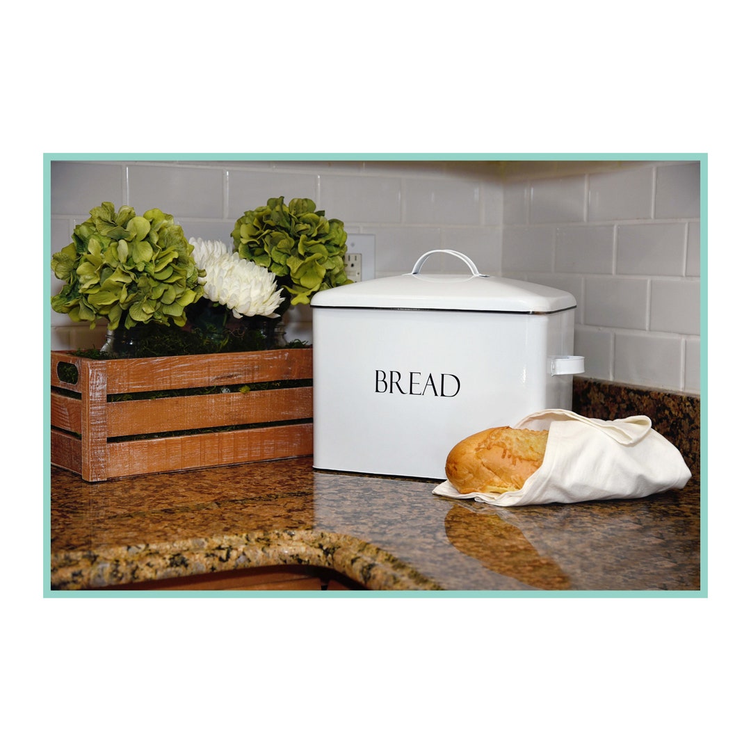 White Vintage Bread Box Bread Bin Kitchen Storage Cooking Etsy