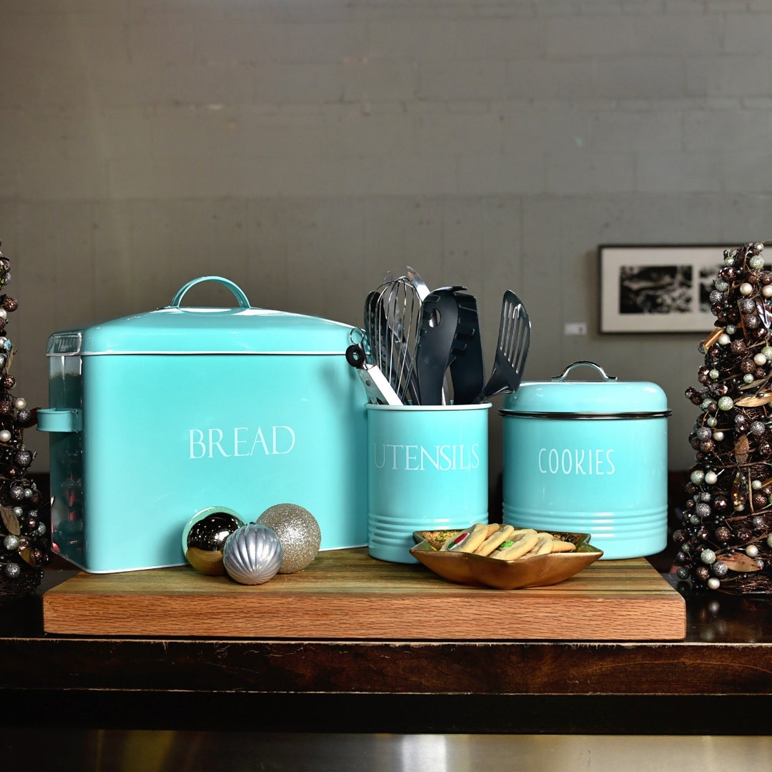 Mint Utensil Holder for Kitchen Tin Metal Utensils Holder Etsy