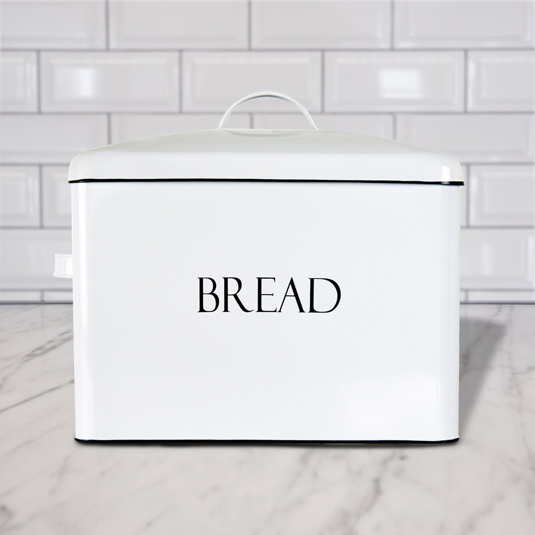 White Vintage Bread Box Bread Bin Kitchen Storage Cooking Etsy