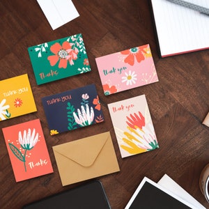 Outshine 36 Count Blank Floral & Gold Foil "Thank You" Cards w/Envelopes