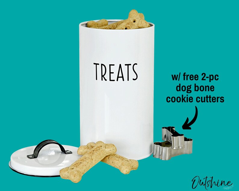 Dog Treats Jar 2 Cookie Cutter Set Dog Cookie Jar Cat Etsy