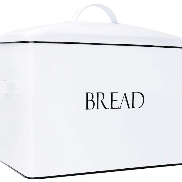 White Bread Box, Bread Bin, Kitchen Storage, Cooking Gift for Women, Vintage Bread Boxes Countertop, Bakery Decor, Baking Gifts for Baker