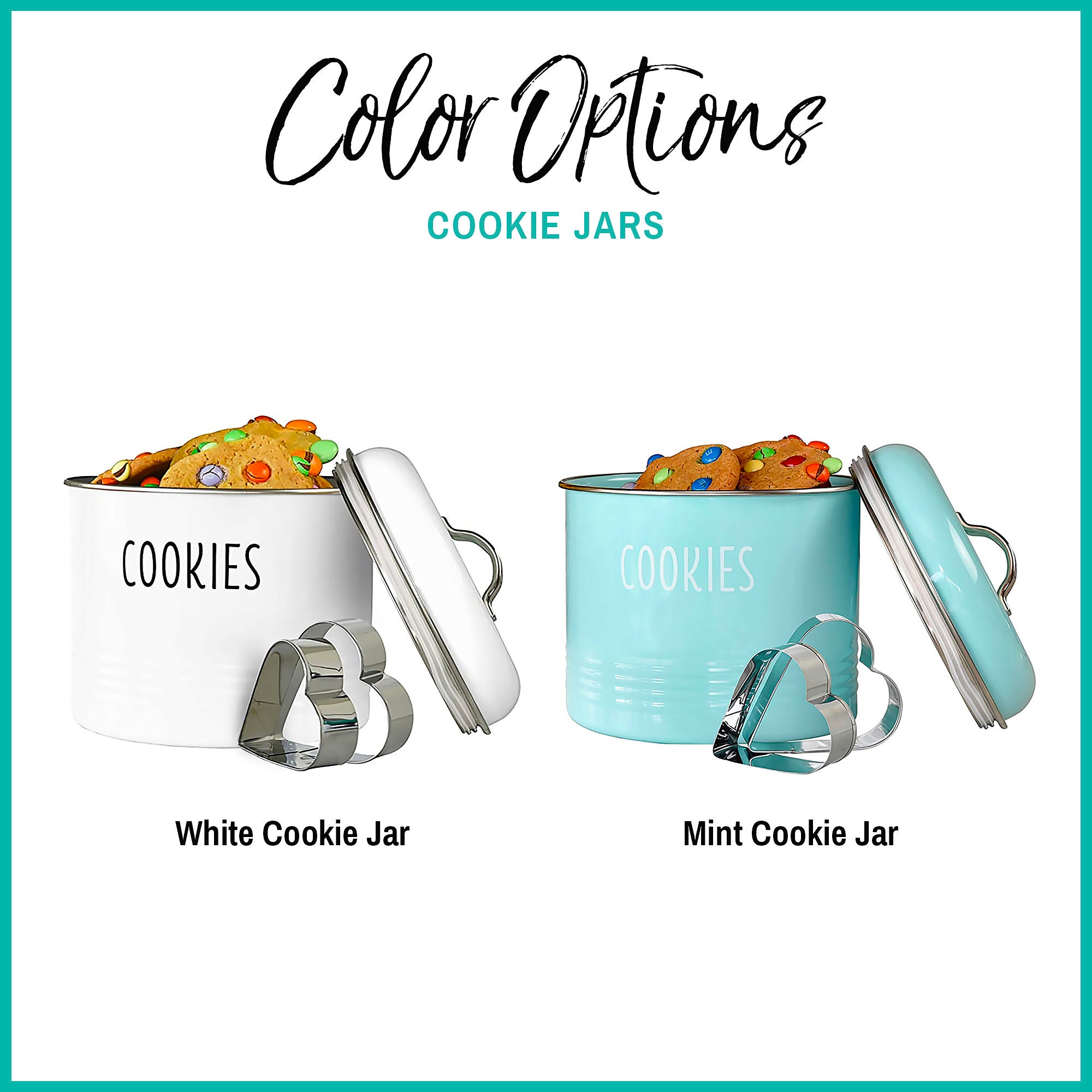 Outshine White Cookie Jar with Airtight Lids, Vintage Cookie Jars for  Kitchen Counter, Decorative Farmhouse Cute Cookie Jar, Kitchen Countertop  Treat Container