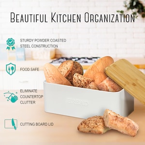 white bread box
small bread box
metal bread box
farmhouse bread box
bread containers
ceramic bread box
bread box with cutting board
bread box for kitchen countertop
bread boxes for kitchen counter