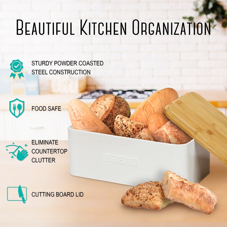 white bread box
small bread box
metal bread box
farmhouse bread box
bread containers
ceramic bread box
bread box with cutting board
bread box for kitchen countertop
bread boxes for kitchen counter