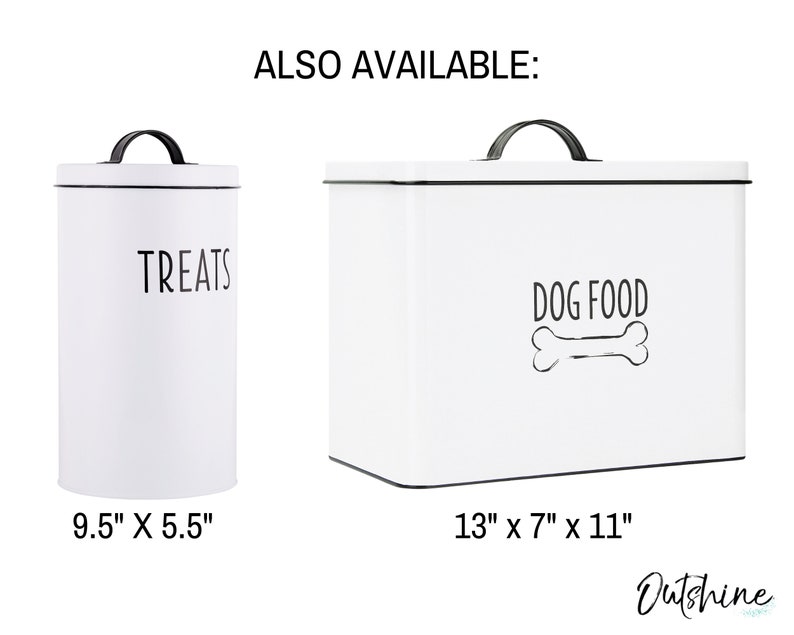 White Pet Food Container Farmhouse Pet Food Storage Bin Dog Etsy