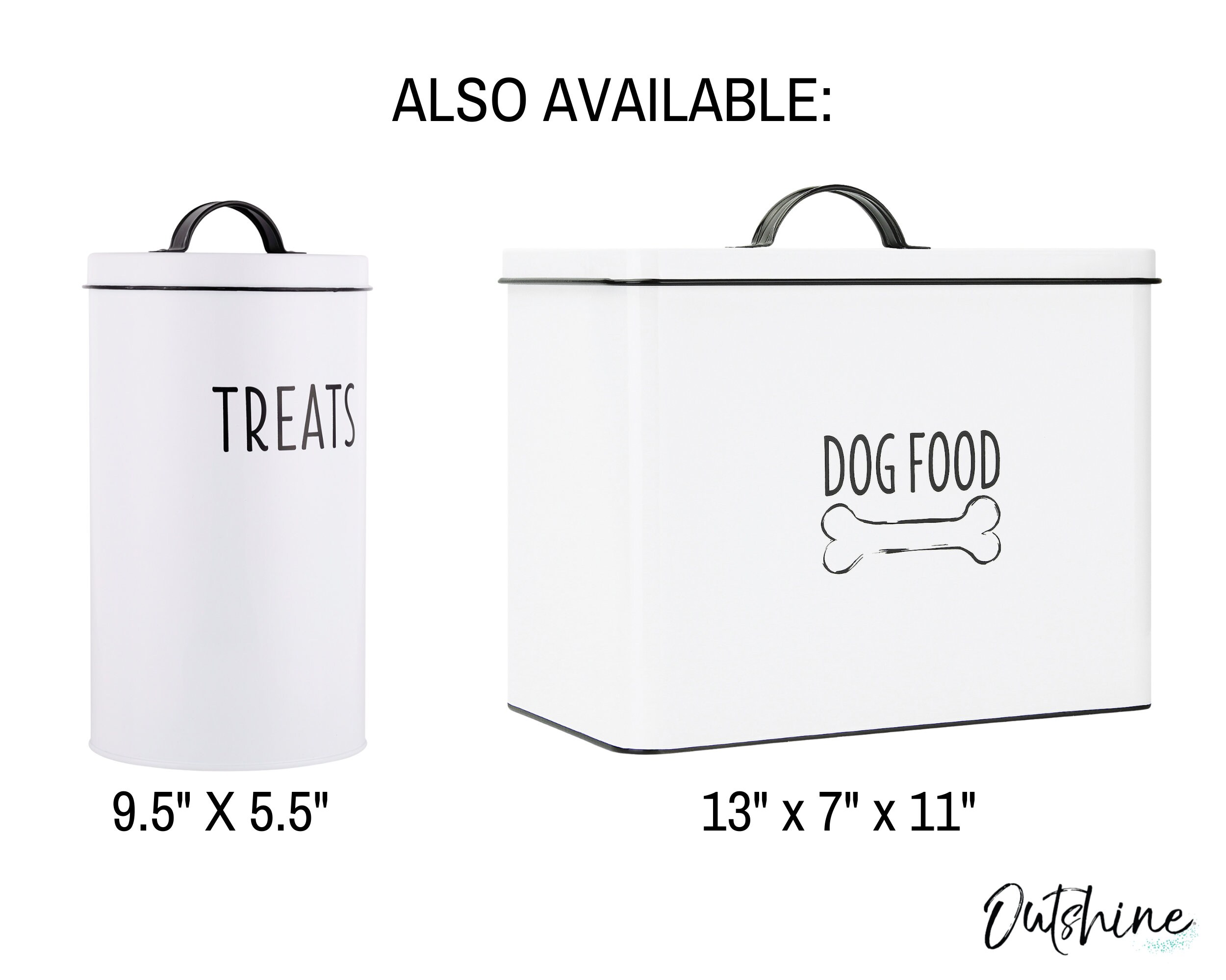 White Pet Food Container Farmhouse Pet Food Storage Bin Dog Etsy