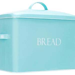 Mint Metal Bread Box Vintage, Extra Large Bread Bin, Retro Bread Container, Farmhouse Bread Boxes Countertop Decor, Baker Gifts for Women