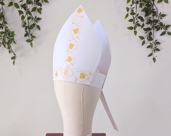 Mitra stampabile / Bianco / Costume da vescovo / Ognissanti /