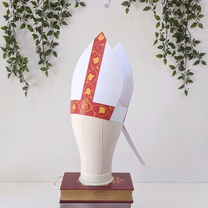 Mitra stampabile / Rosso / Costume da vescovo / Ognissanti /