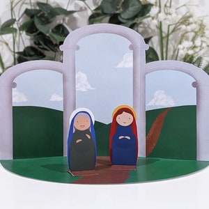 Diorama de Visitação para Imprimir | Nível 1 do Átrio | Catequese do Bom Pastor | Parábola | Recurso de Educação Religiosa