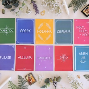 Tarjetas de oración de una sola palabra / Atrio Nivel 1 / Actividad de catequesis / Altar de la clase / Altar del hogar