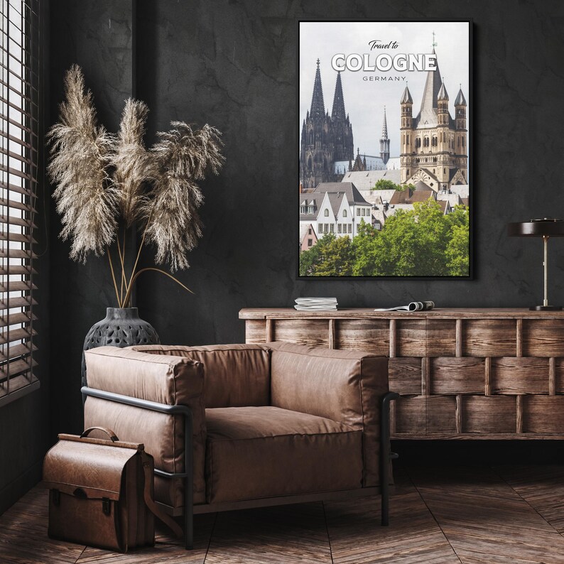 Cologne Germany Travel Art, Cologne Travel Print, Cologne Travel Poster