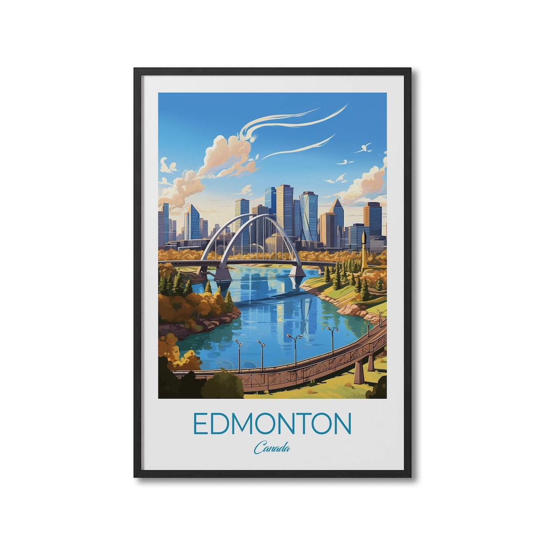 Edmonton Canada Travel Print Wall Art Edmonton Wall Hanging Etsy