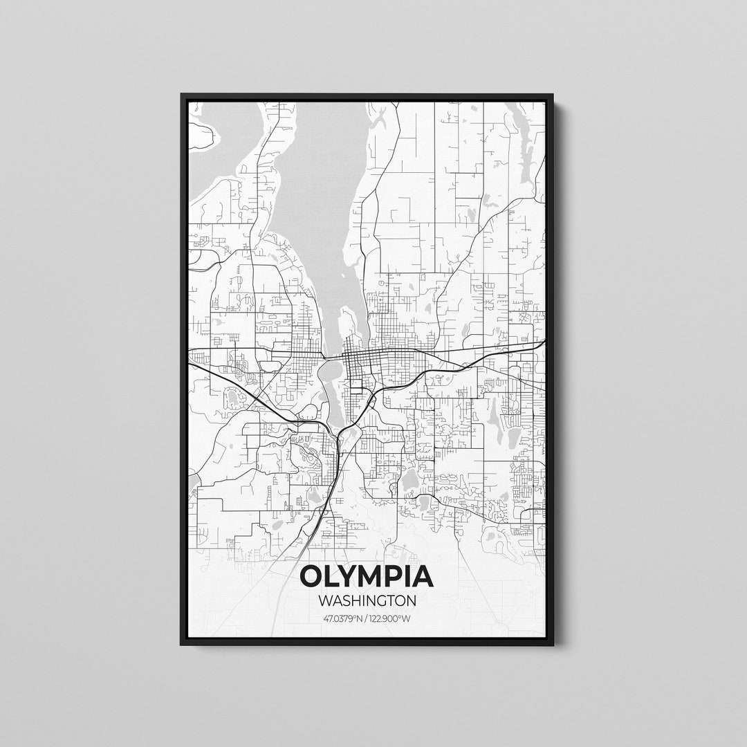 Olympia Washington City Map Poster Art, Map of Olympia, Poster City Map Art, City Map Poster