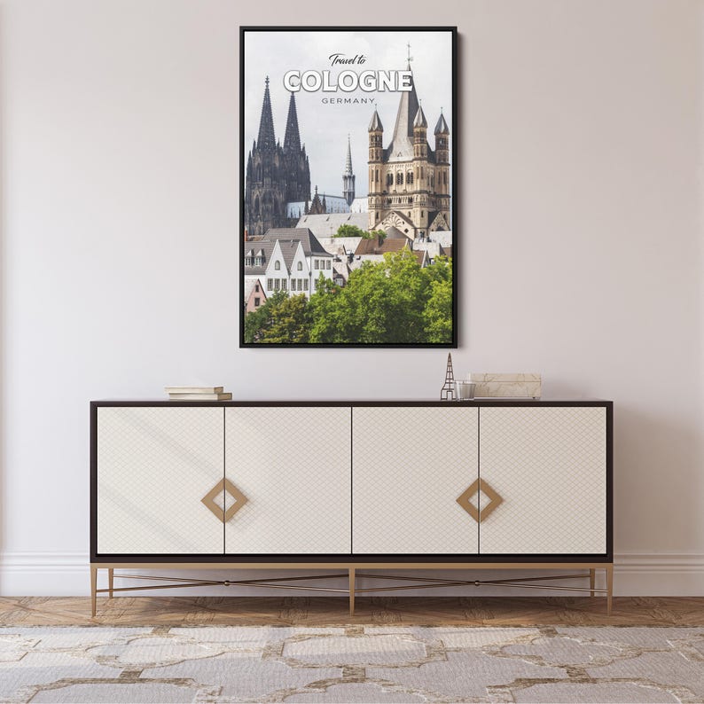 Cologne Germany Travel Art, Cologne Travel Print, Cologne Travel Poster