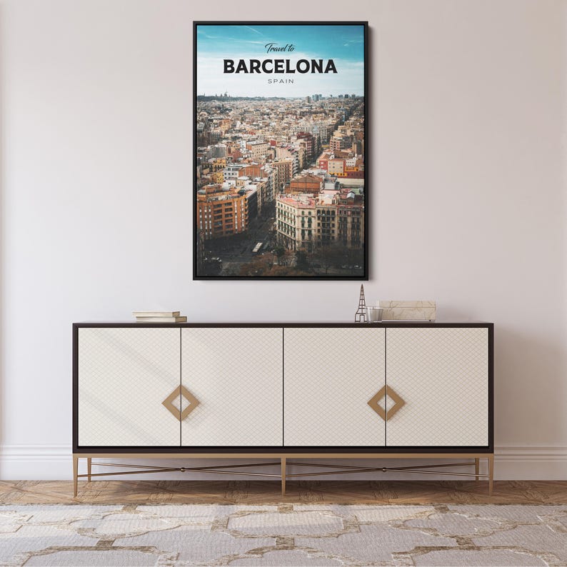 Barcelona Spain Travel Art, Barcelona Travel Print, Barcelona Travel