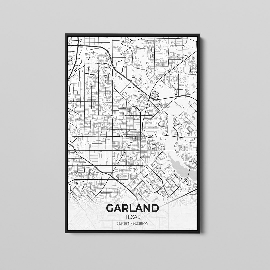 Garland Texas City Map Poster Art Map of Garland Poster City Etsy