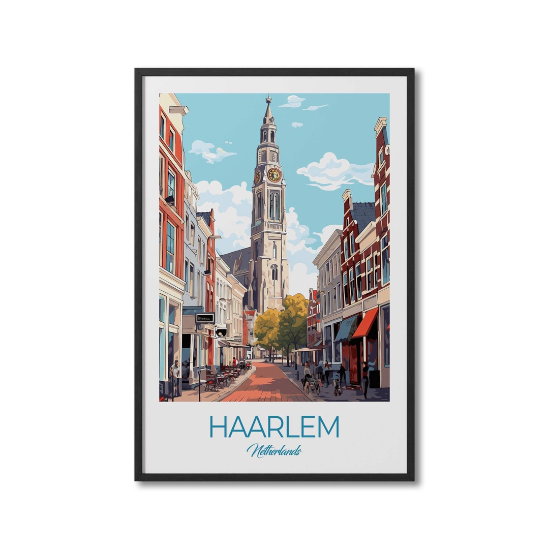 Haarlem Netherlands Travel Print Wall Art Haarlem Wall Hanging Home