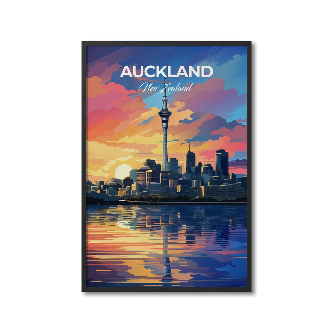Auckland New Zealand Travel Print Wall Art Auckland Wall Etsy
