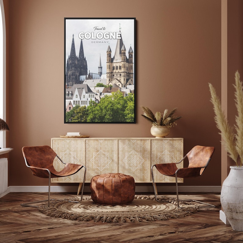 Cologne Germany Travel Art, Cologne Travel Print, Cologne Travel Poster