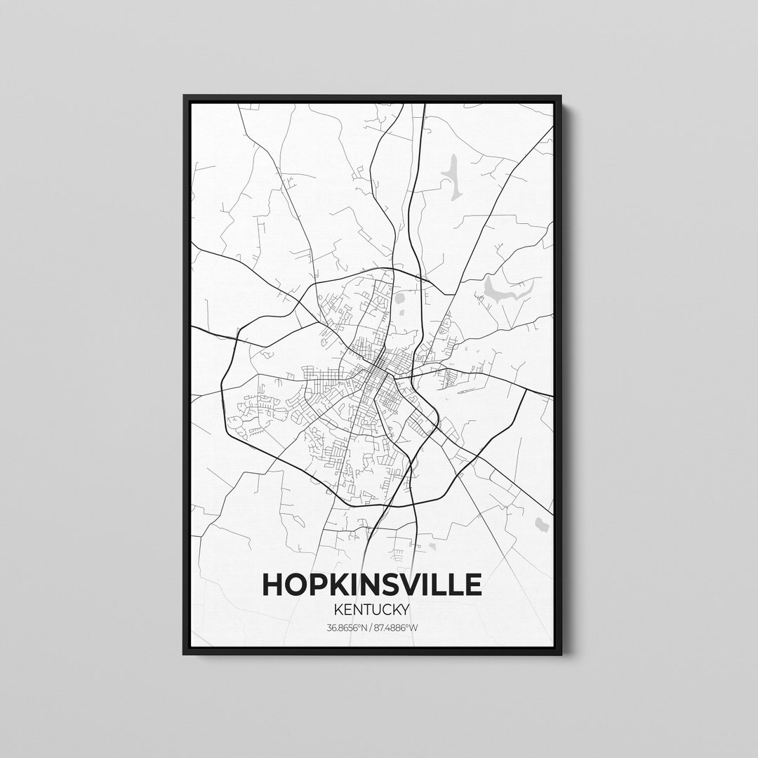 Hopkinsville Kentucky City Map Poster Art, Map of Hopkinsville, Poster ...
