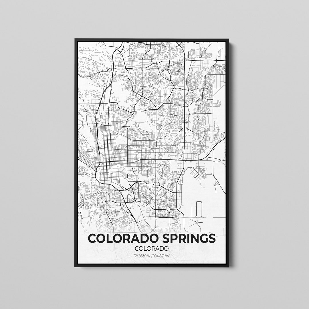 Colorado Springs City Map Poster Art Map of Colorado Springs - Etsy