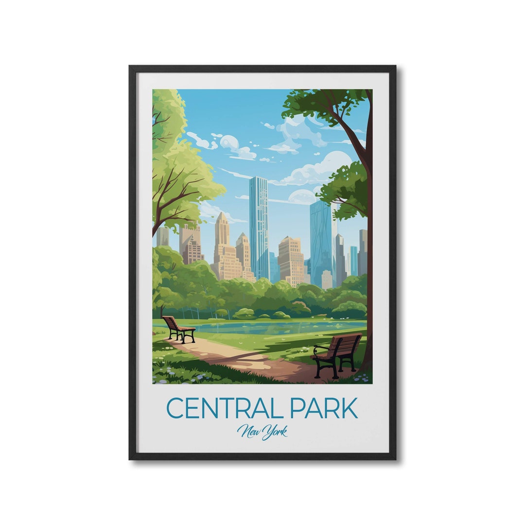 Central Park New York Travel Print Wall Art Central Park Wall Hanging
