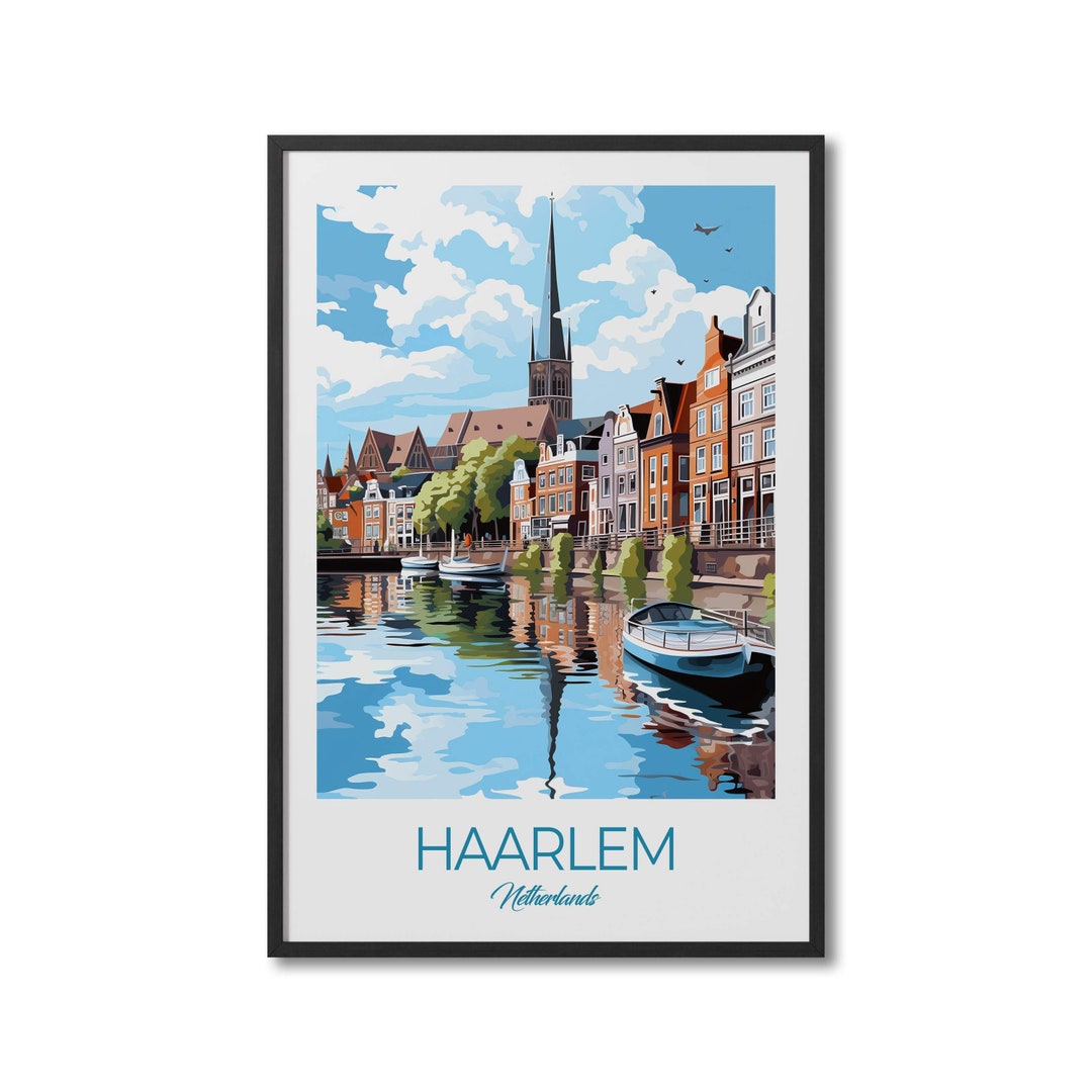 Haarlem Netherlands Travel Print Wall Art Haarlem Wall Hanging Home