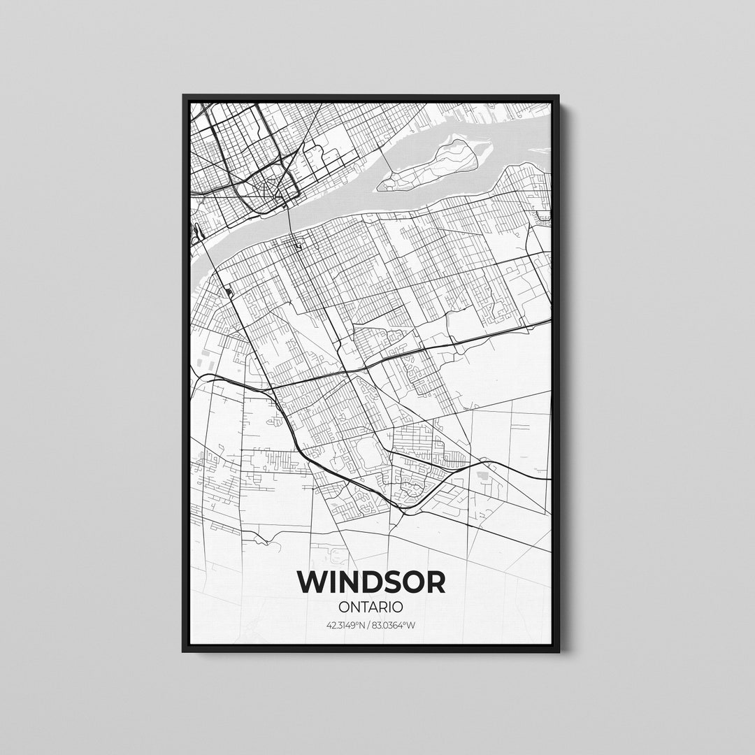Windsor Ontario City Map Poster Art Map of Windsor Poster - Etsy