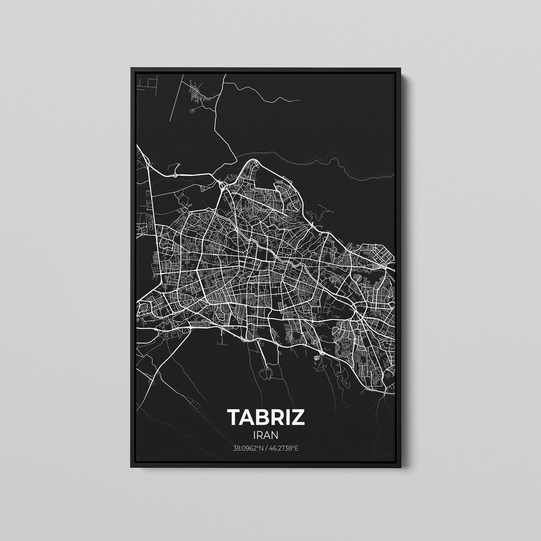 Tabriz Iran City Map Poster Art, Map of Tabriz, Poster City Map Art, City Map Poster Gift, Ready