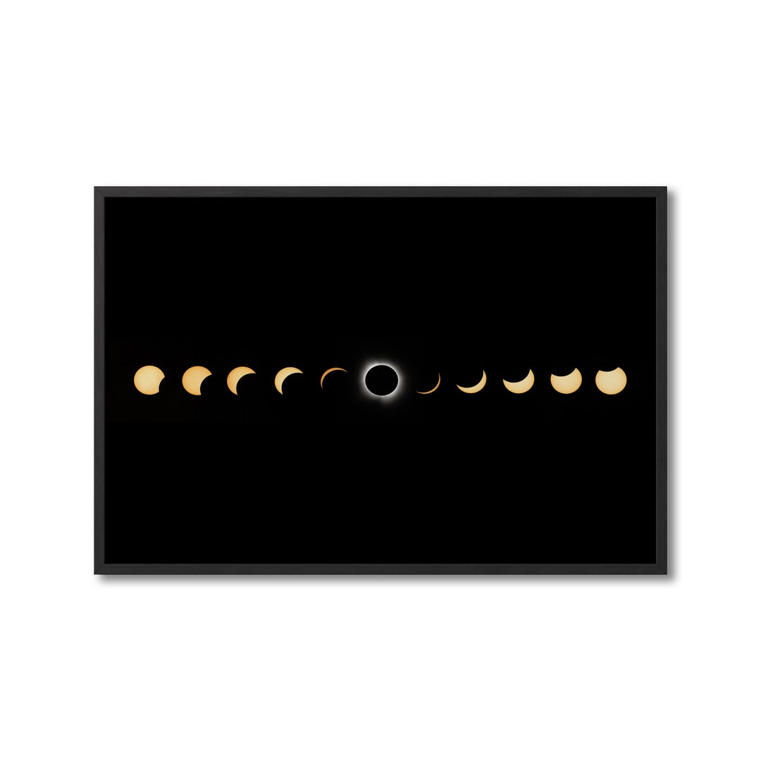2024 Total Solar Eclipse Phases, Solar Eclipse Print, Solar Eclipse Art
