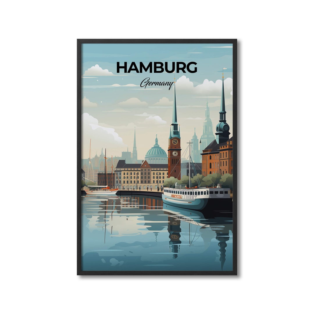 Hamburg Germany Travel Print Wall Art Hamburg Wall Hanging Home Decor