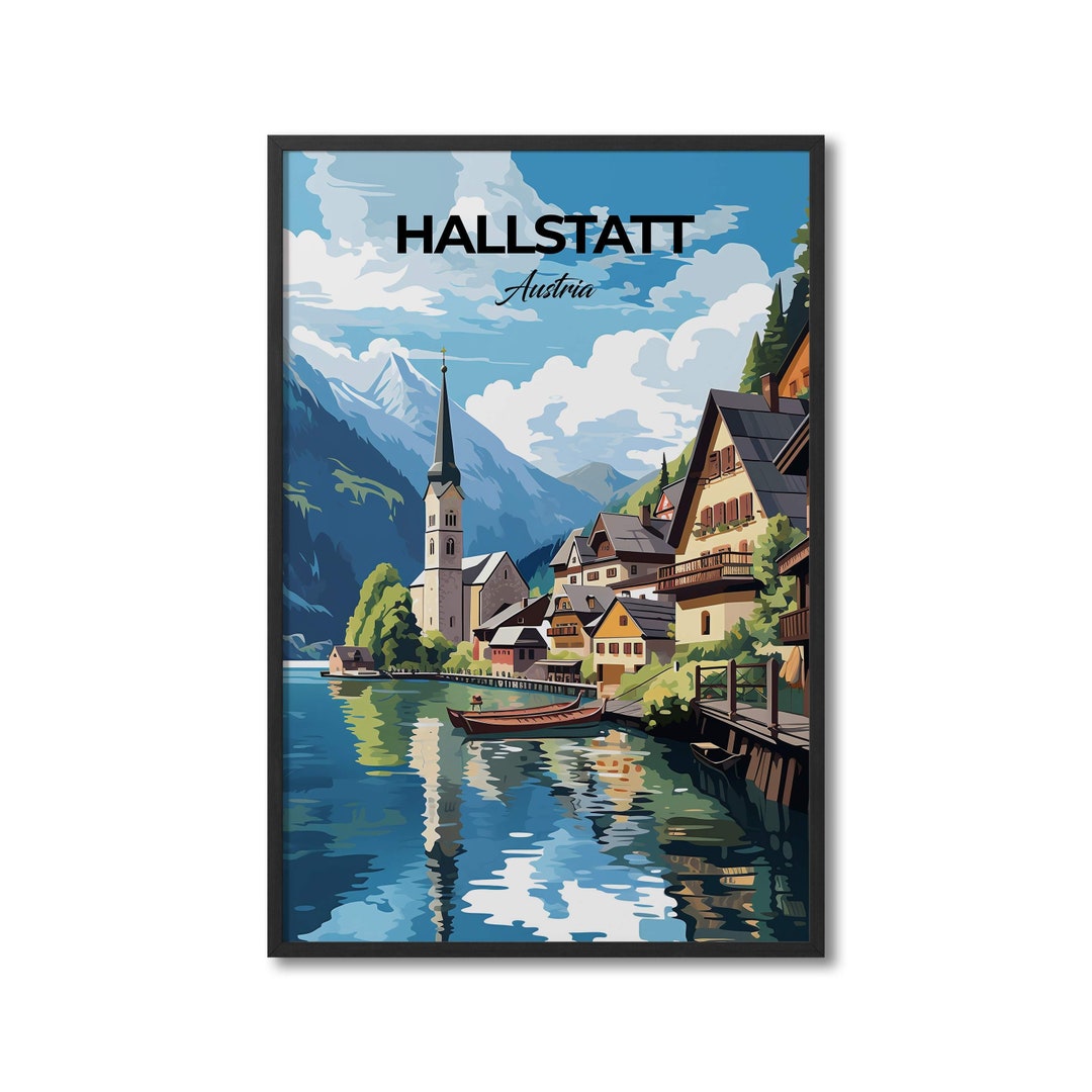 Hallstatt Austria Travel Print Wall Art Hallstatt Wall Hanging Home ...