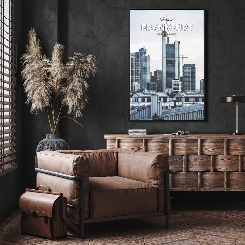 Frankfurt Germany Travel Art, Frankfurt Travel Print, Frankfurt Travel