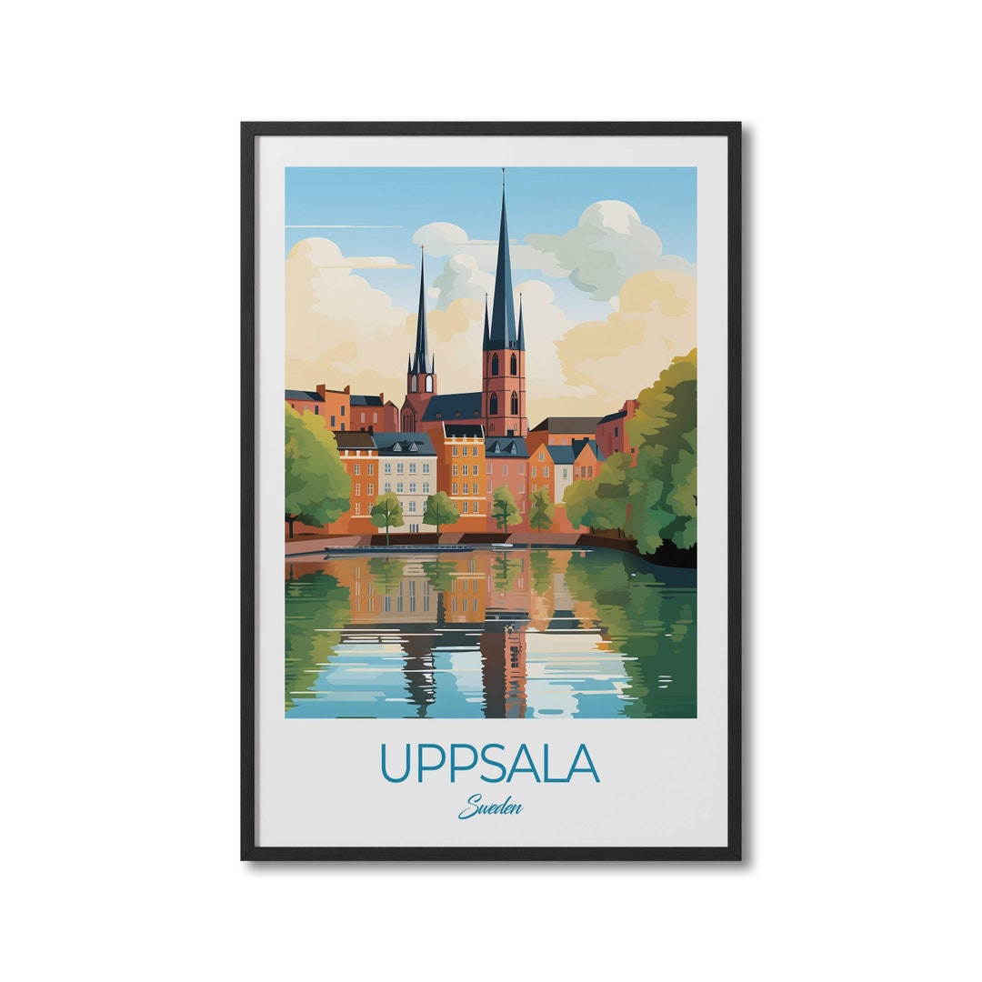 Uppsala Sweden Travel Print Wall Art Uppsala Wall Hanging Home Etsy