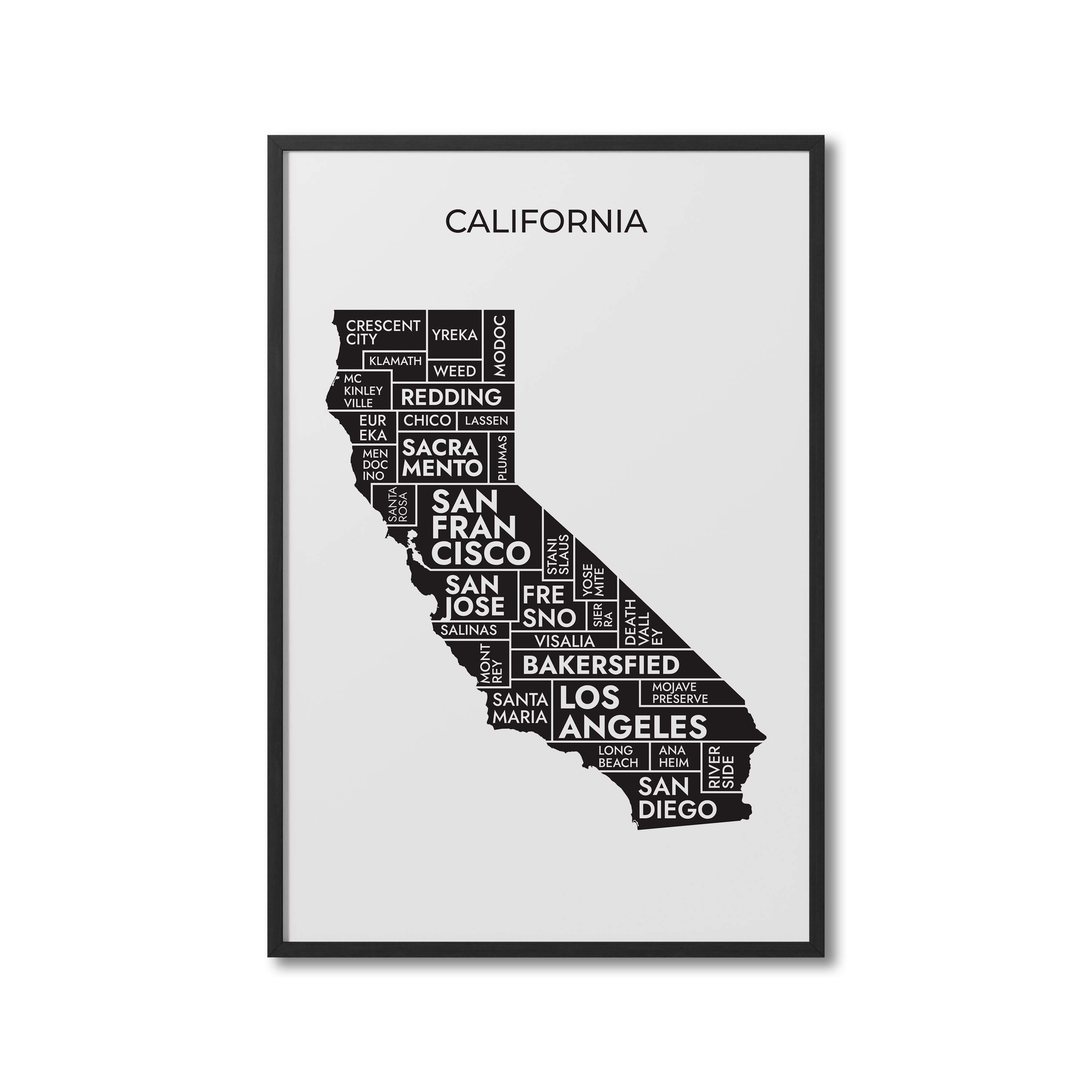 California State Map Print California Travel Art California - Etsy