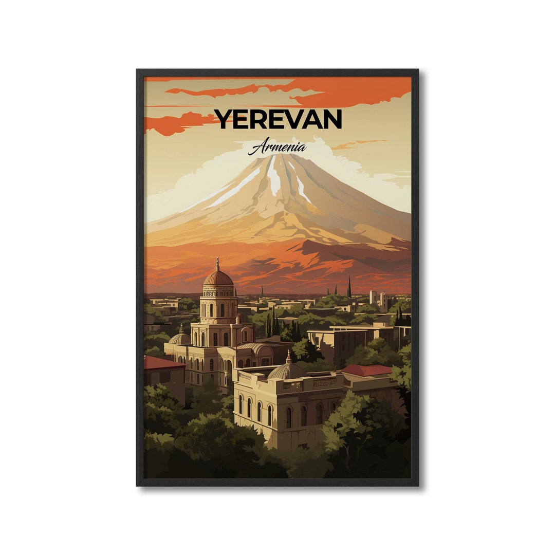 Yerevan Armenia Travel Print Wall Art Yerevan Wall Hanging Etsy