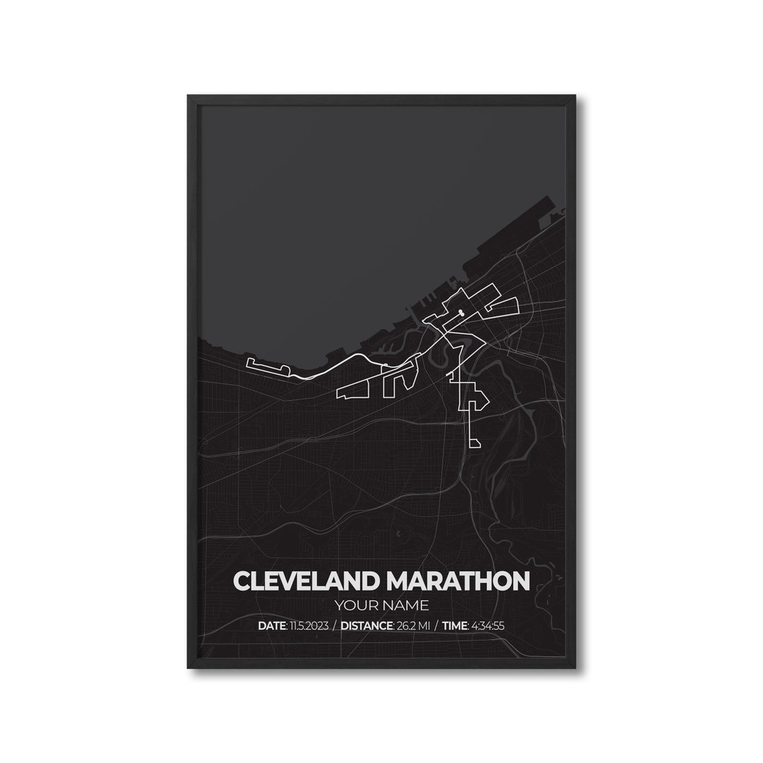 Custom Cleveland Marathon Personalized Marathon Route Map Etsy