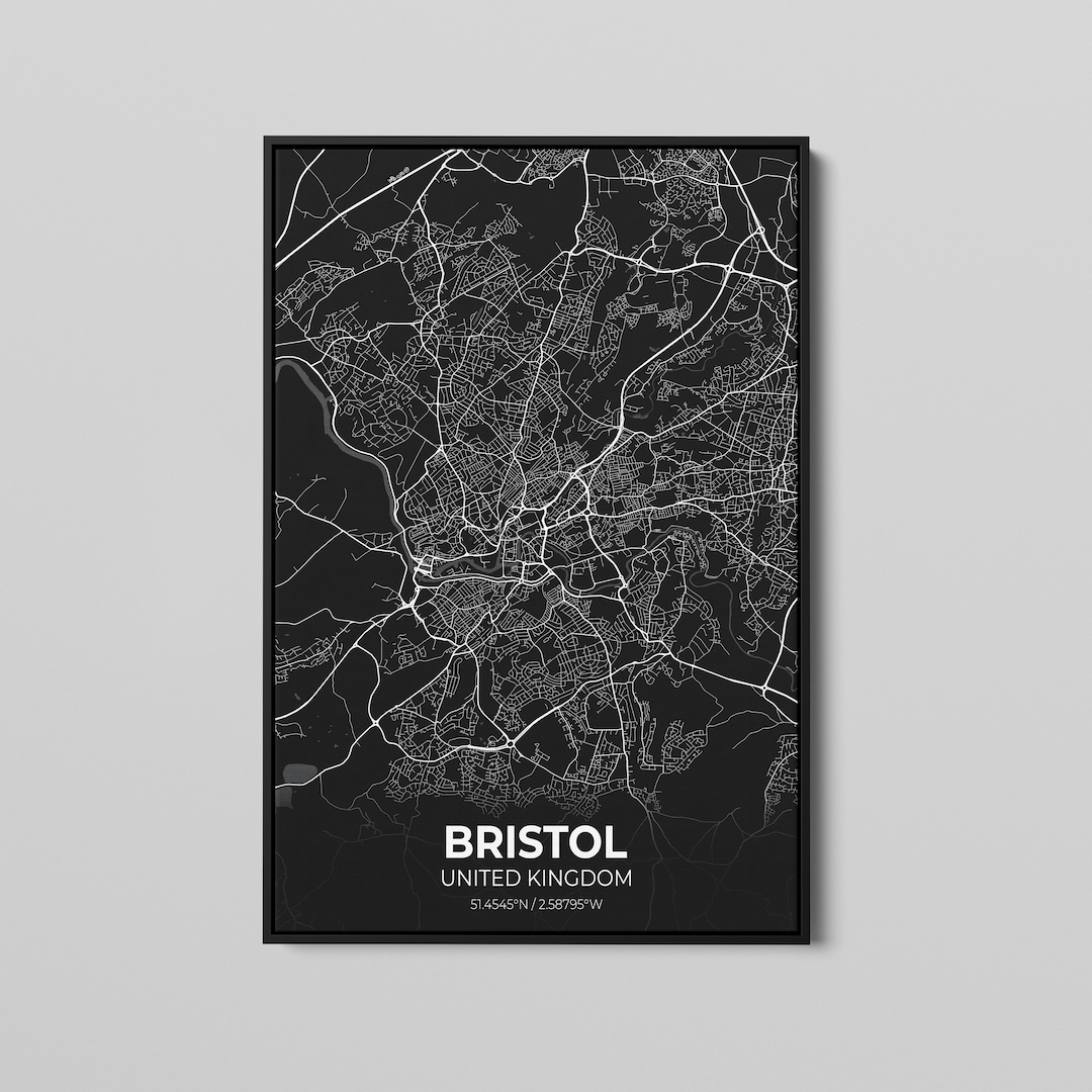 Bristol UK City Map Poster Art, Map of Bristol, Poster City Map Art