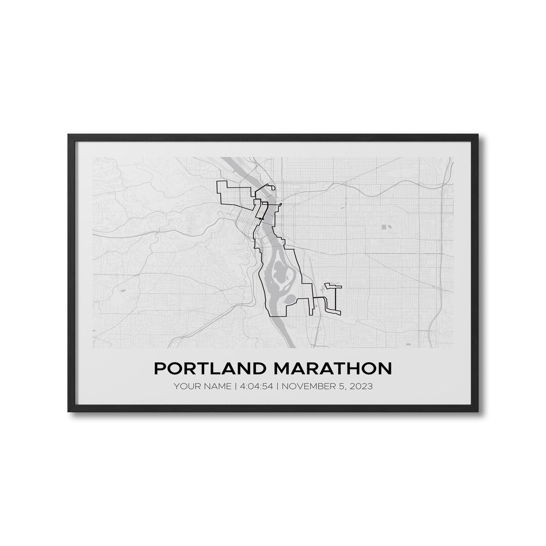 Custom Portland Marathon, Personalized Marathon Route Map, Strava Route