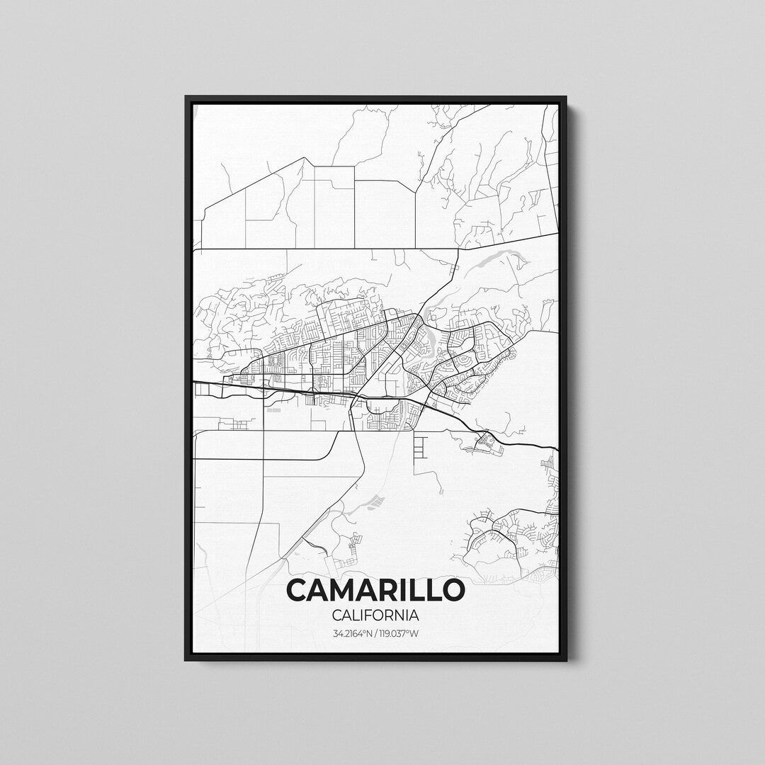 Camarillo California City Map Poster Art, Map of Camarillo, Poster City