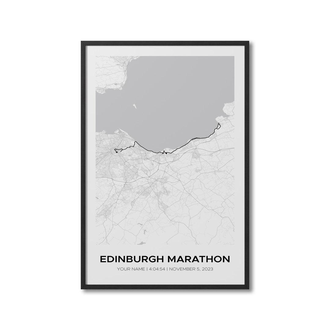 Custom Edinburgh Marathon Personalized Marathon Route Map Etsy