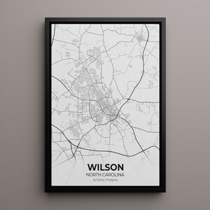 Wilson North Carolina City Map Poster Art Map of Wilson - Etsy
