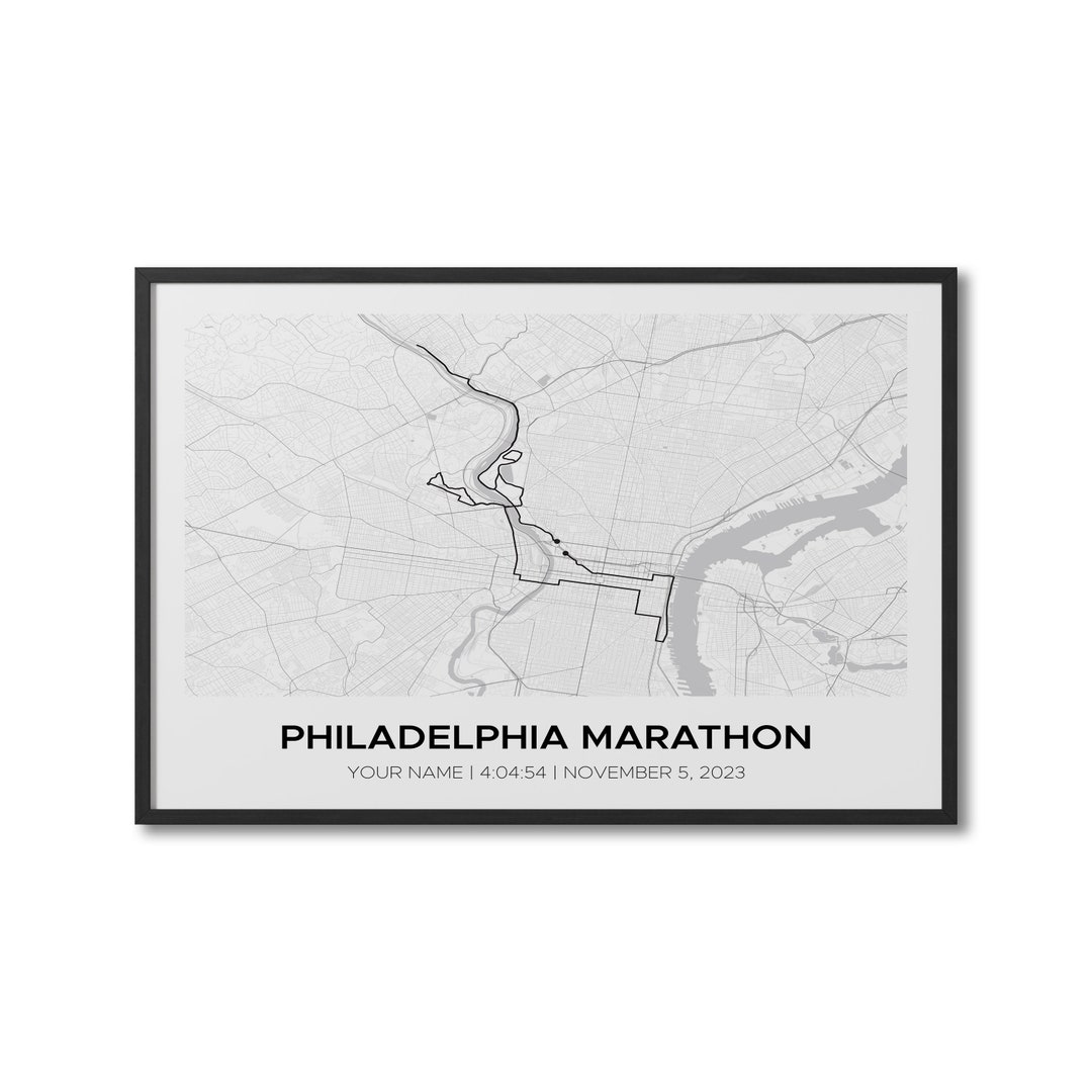 Custom Philadelphia Marathon Personalized Marathon Route Map Etsy
