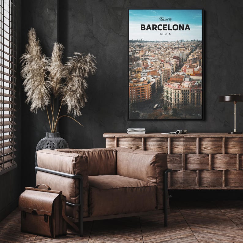 Barcelona Spain Travel Art, Barcelona Travel Print, Barcelona Travel