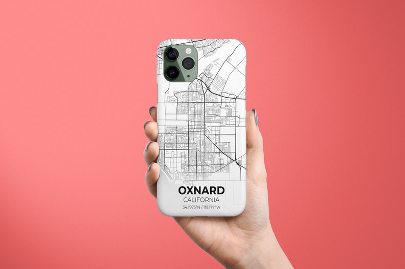 iPhone X Galaxy S21 Pixel 5 iPhone 11 Case iPhone 11 Pro Case Oxnard City Map iPhone Case iPhone 12 Case iPhone 12 Pro Max Case