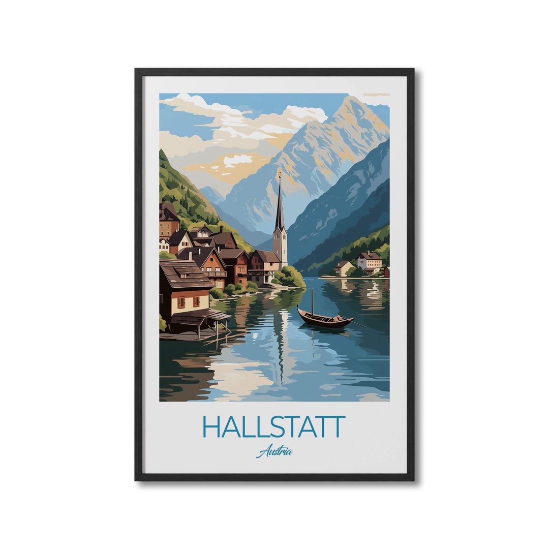 Hallstatt Austria Travel Print Wall Art Hallstatt Wall Hanging Home ...